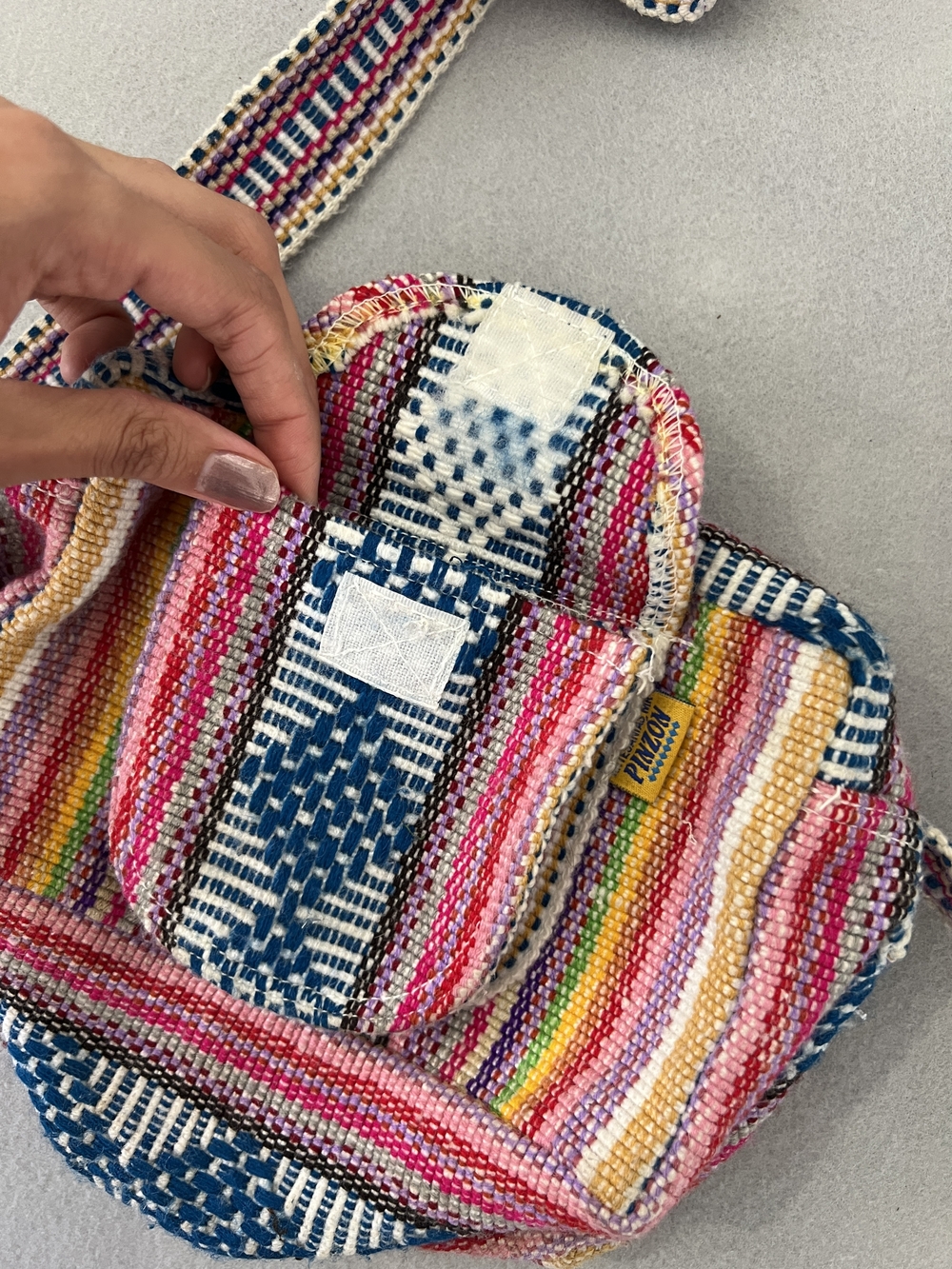 Colorful Striped Crossbody Bag - Pink Multicolor - Picture 4 of 6